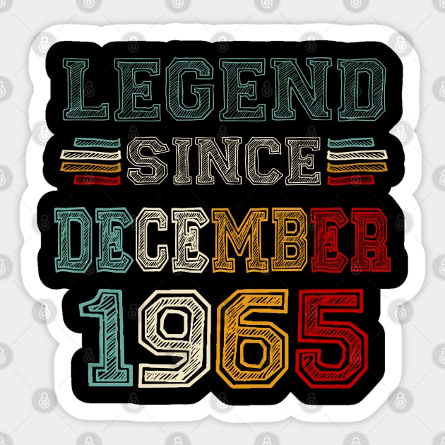 58 Years Old Legend Since December 1965 58th Birthday Sticker by cyberpunk art